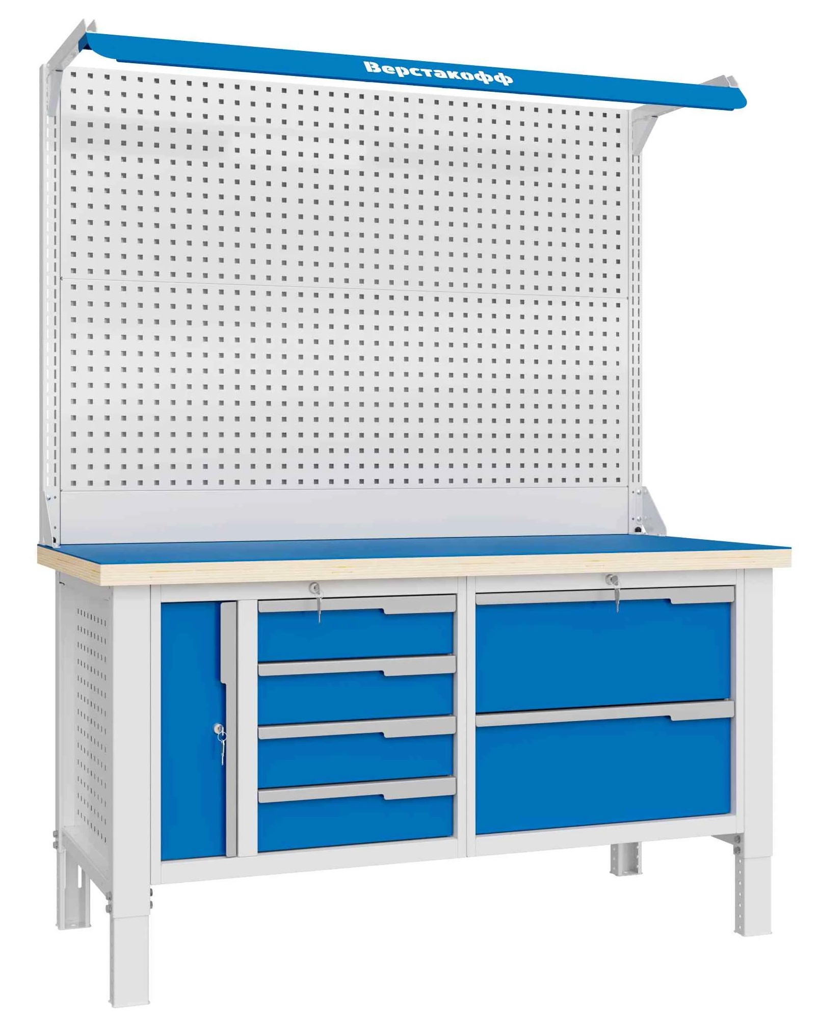 Верстак слесарный двухтумбовый ВЕРСТАКОФФ CTR 1632.L26.5-2F 124606