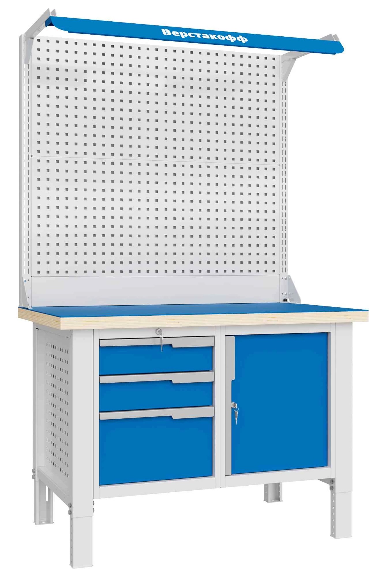 Верстак слесарный двухтумбовый ВЕРСТАКОФФ CTR 1232.S37.3-2F 124586