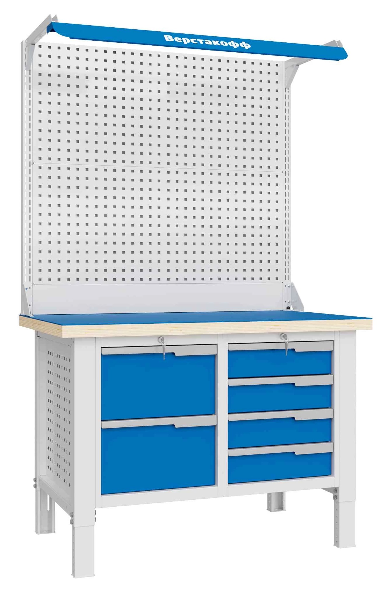 Верстак слесарный двухтумбовый ВЕРСТАКОФФ CTR 1232.S24.3-2F 124582