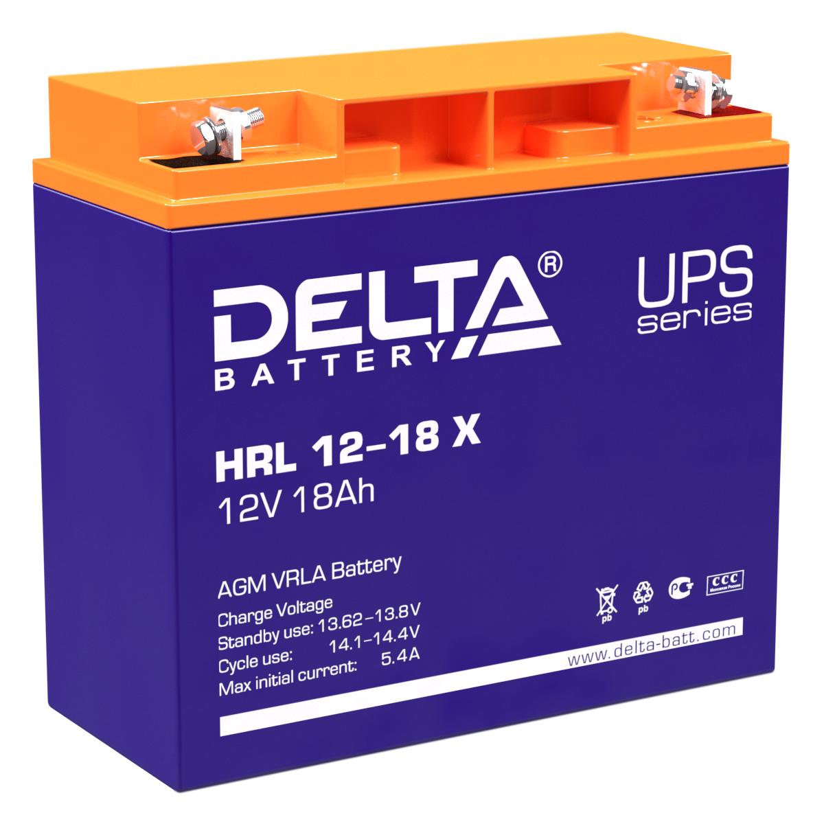 Аккумулятор Delta HRL 12-18 X