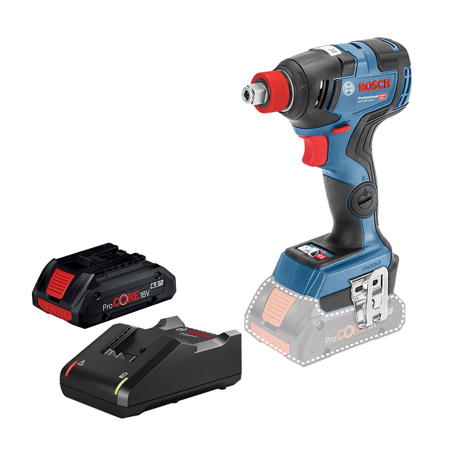 Гайковерт аккумуляторный BOSCH GDX 18 V-200 C с бесщеточным двигателем 0615990M46 1х4,0Ач, картон