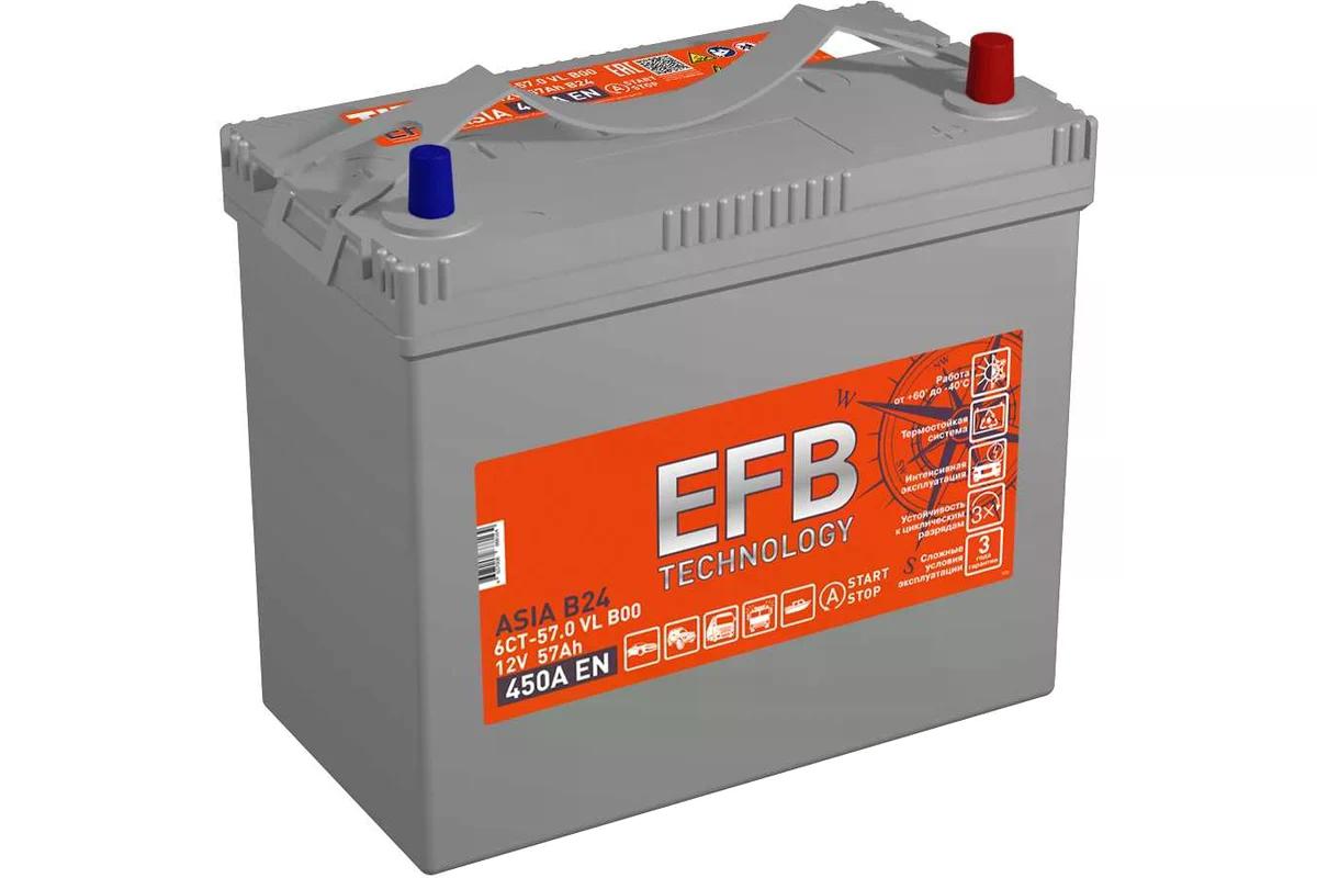 Аккумулятор TITAN ASIA EFB 57.0 VL B00 (О.П.) (236х128х223) 4607008888164