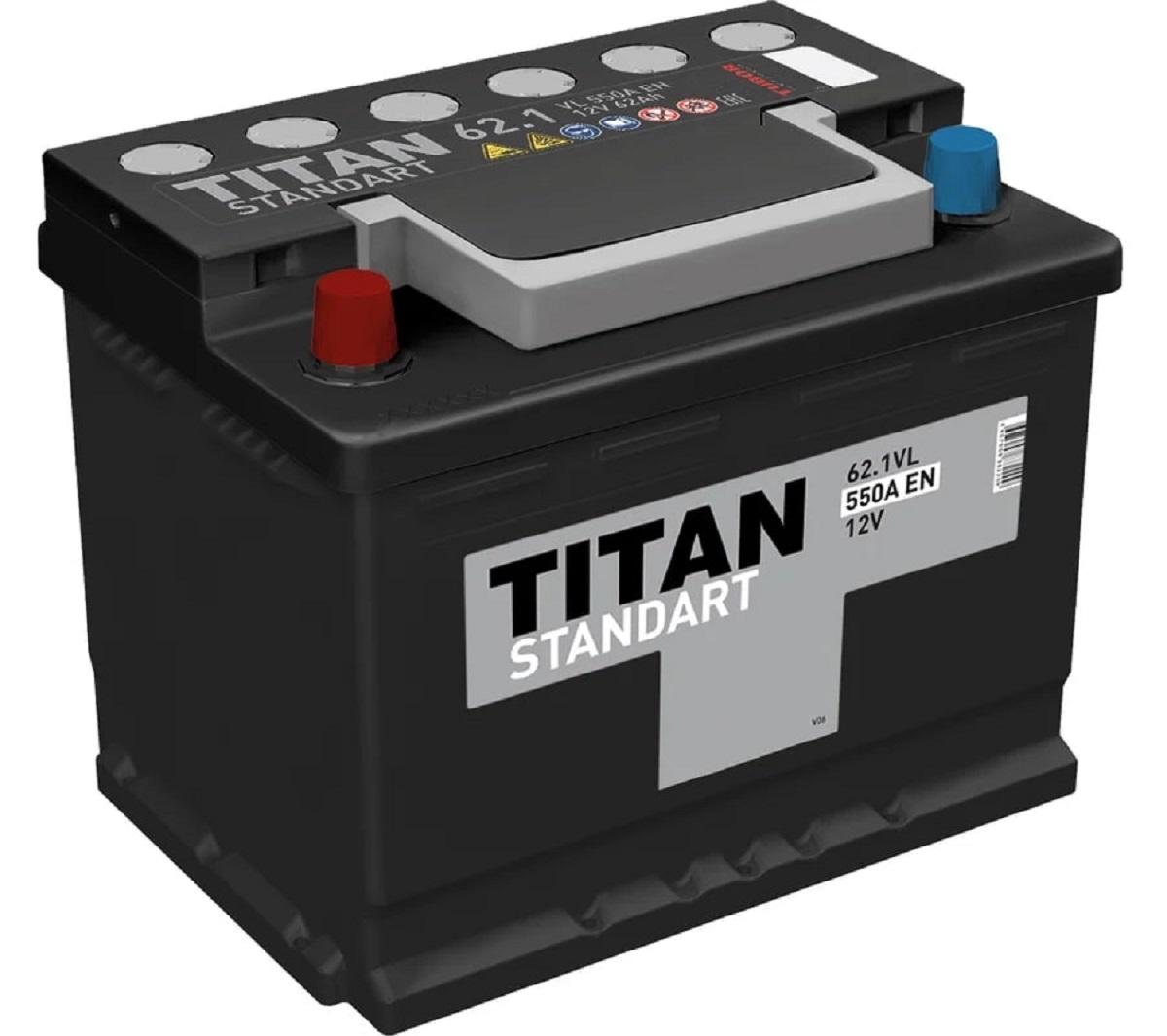 Аккумулятор TITAN STANDART 62.1 VL 550А 4607008882209