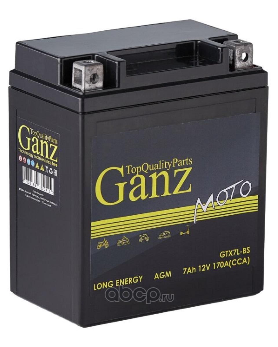 Аккумулятор GANZ AGM мото 7 A/ч обратная 114x71x131 CCA170 A GTX7l-BS GN12071