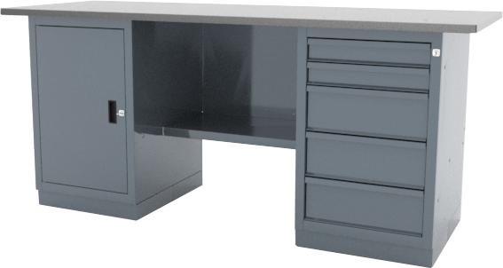 Верстак слесарный двухтумбовый FERRUM "CLASSIC" 01.205L-G9007 серый 01.205L-