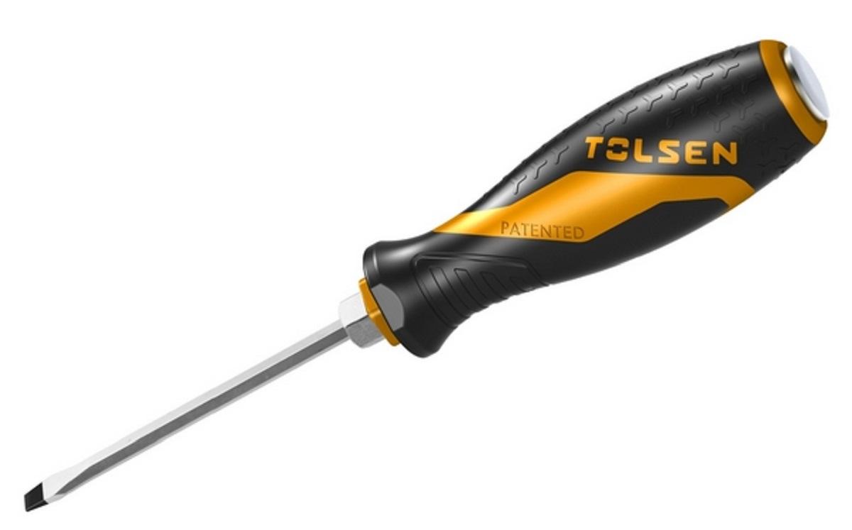 Отвертка шлицевая TOLSEN TT20112 "GRIPro" Slotted 5,5 мм, 100 мм, силовая TT20112