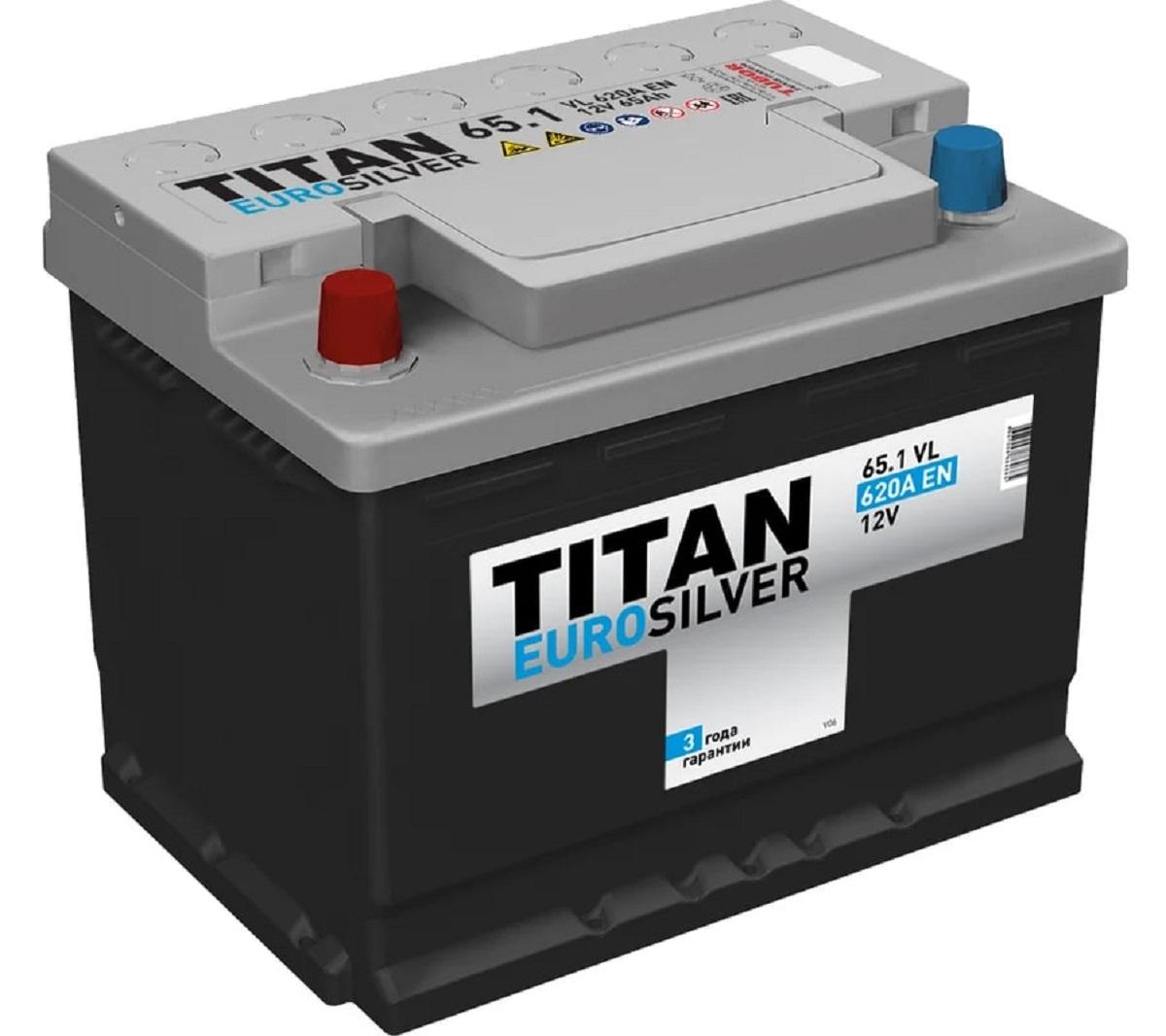 Аккумулятор TITAN EUROSILVER 65.1 VL 620А 4607008884685