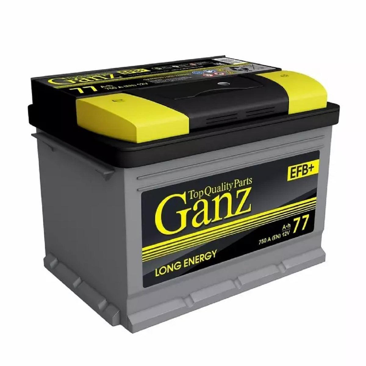 Аккумулятор GANZ EFB 77 A/ч обратная R+ 278x175x190 EN750 A GAEFB770
