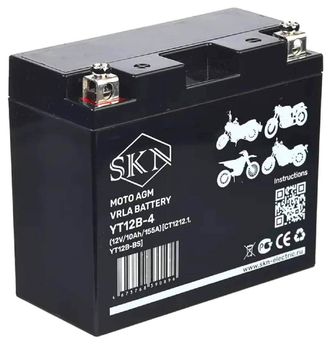 Аккумулятор SKN YT12B-4 (12V/10Ah/155A) для мототехники 025271