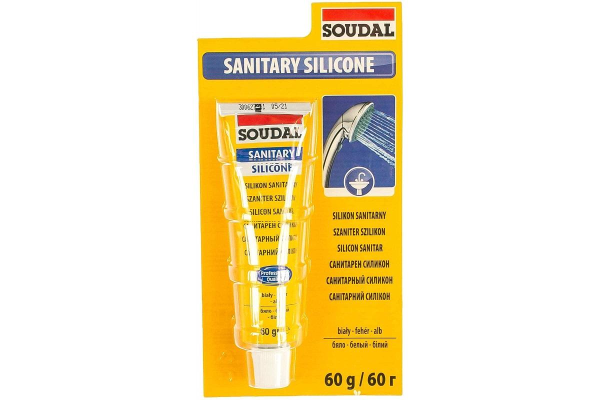 Герметик SOUDAL санитарный, белый (60 гр) 120033 120033