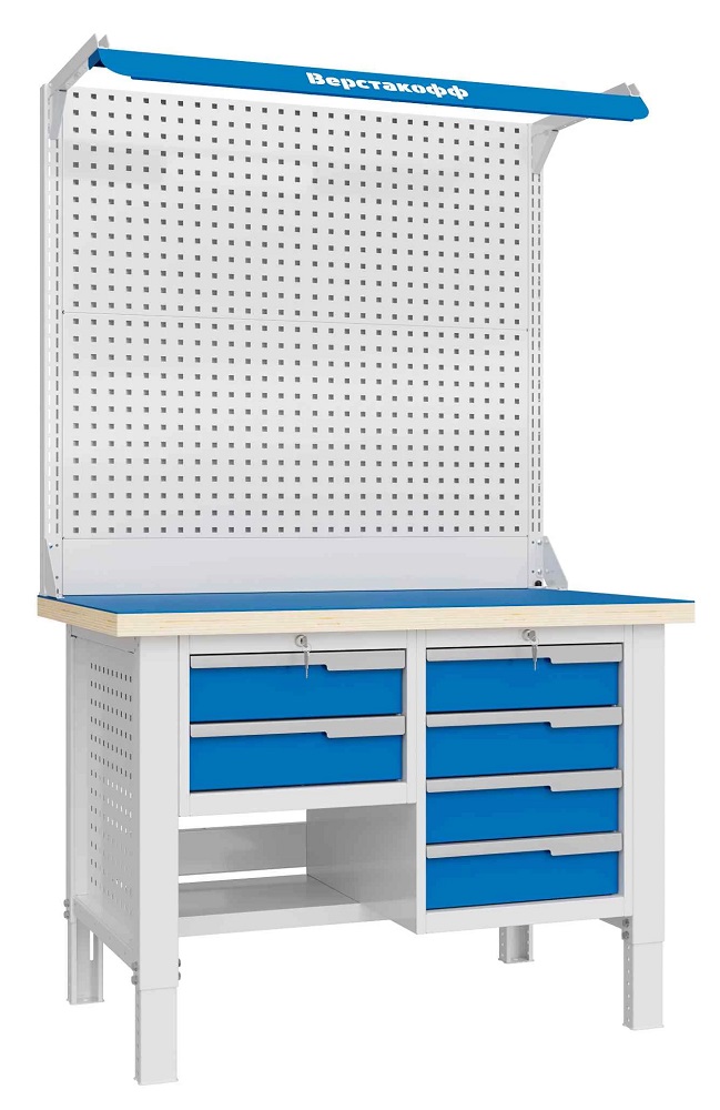 Верстак слесарный двухтумбовый ВЕРСТАКОФФ CTR 1232.S14.3-2F 124578