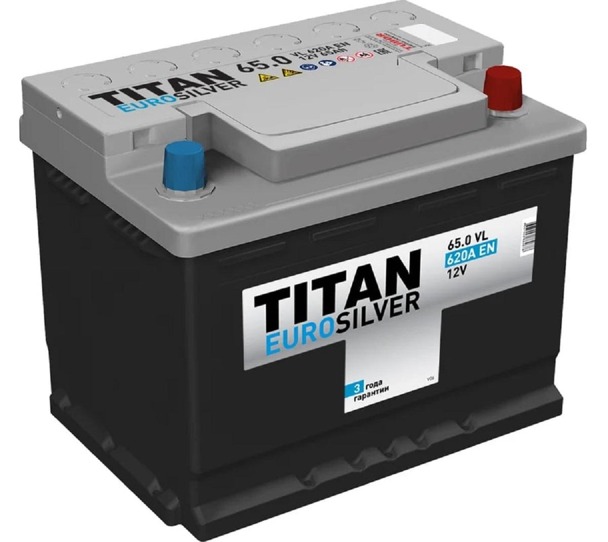 Аккумулятор TITAN EUROSILVER 65.0 VL 620А 4607008884678