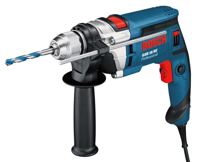 Дрель ударная сетевая BOSCH GSB 16 RE (БЗП) односкоростная 060114E500 Кейс