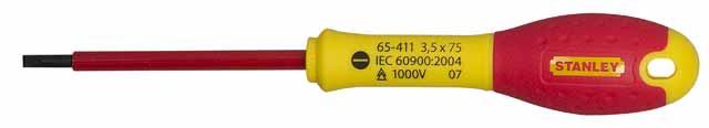 Отвертка шлицевая диэлектрическая STANLEY VDE FATMAX 0-65-411 3.5 х 75 мм 0-65-411