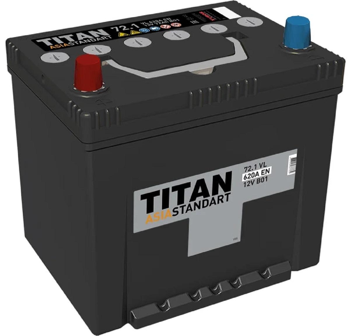 Аккумулятор TITAN ASIA STANDART 72.1 VL B01 620А 4607008887334
