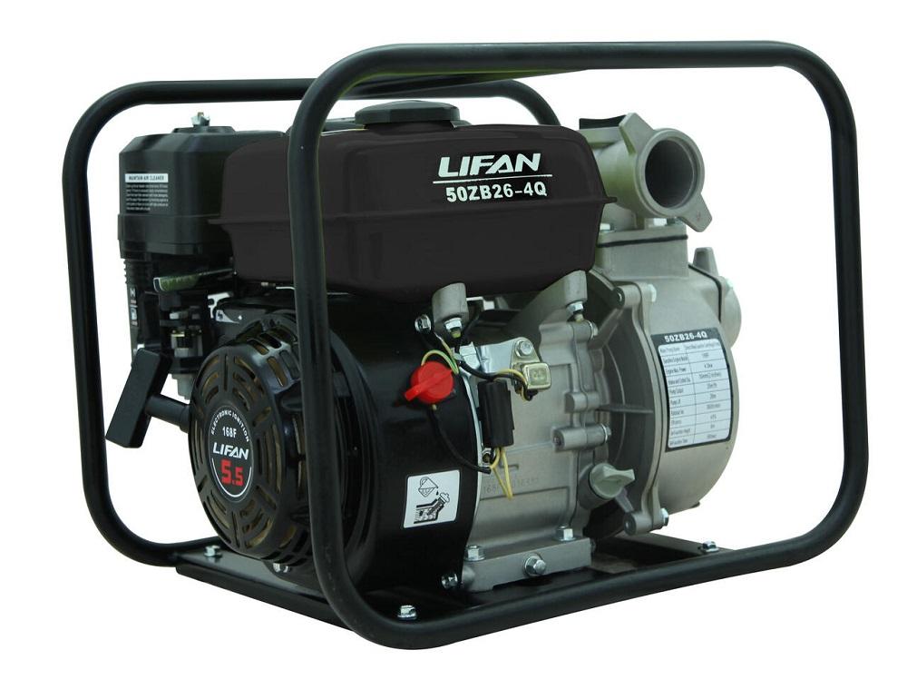 Мотопомпа бензиновая LIFAN 50ZB26-4Q для слабозагрязненной воды 50ZB26-4Q