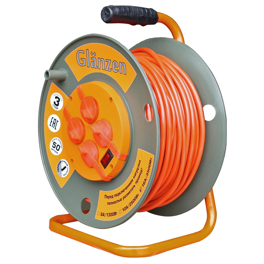 Удлинитель на катушке GLANZEN EB-50-007 ПВС 3х1,5 50м