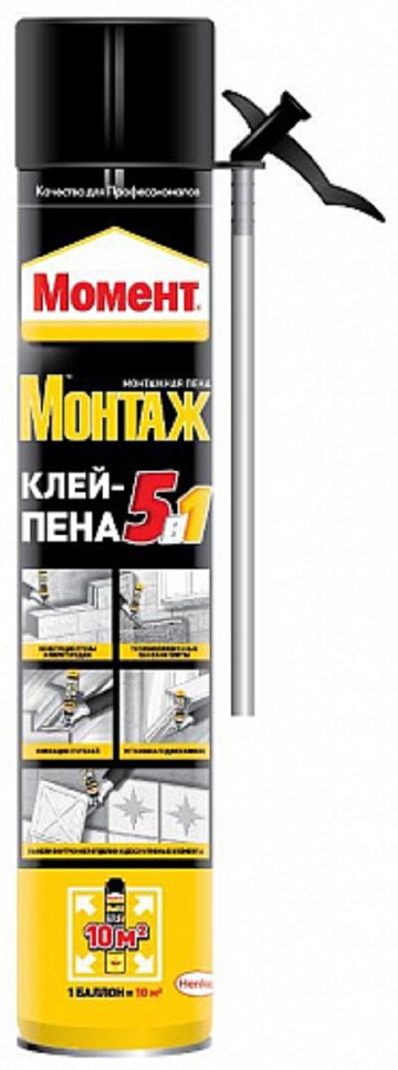 Клей-пена МОМЕНТ Монтаж 5 в 1 стандартная (0,75 л) 3003647 Б0068210