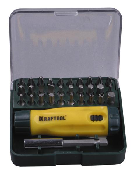 Реверсивная отвертка KRAFTOOL "EXPERT" со вставками, 32 предмета, 26142-Н32 26142-H32