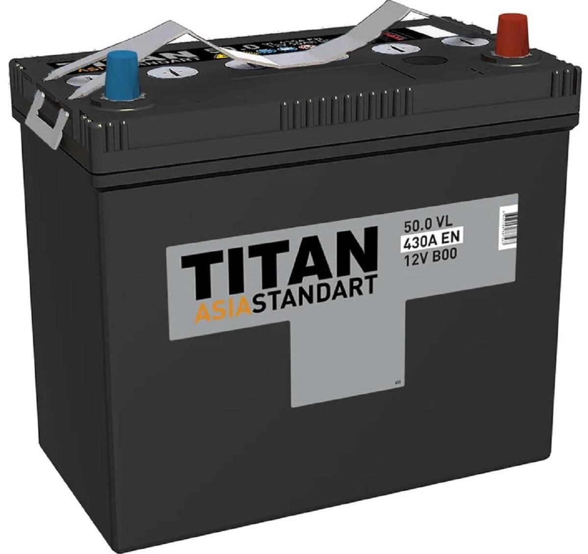 Аккумулятор TITAN ASIA STANDART 50.0 VL B00 430А 4607008887563