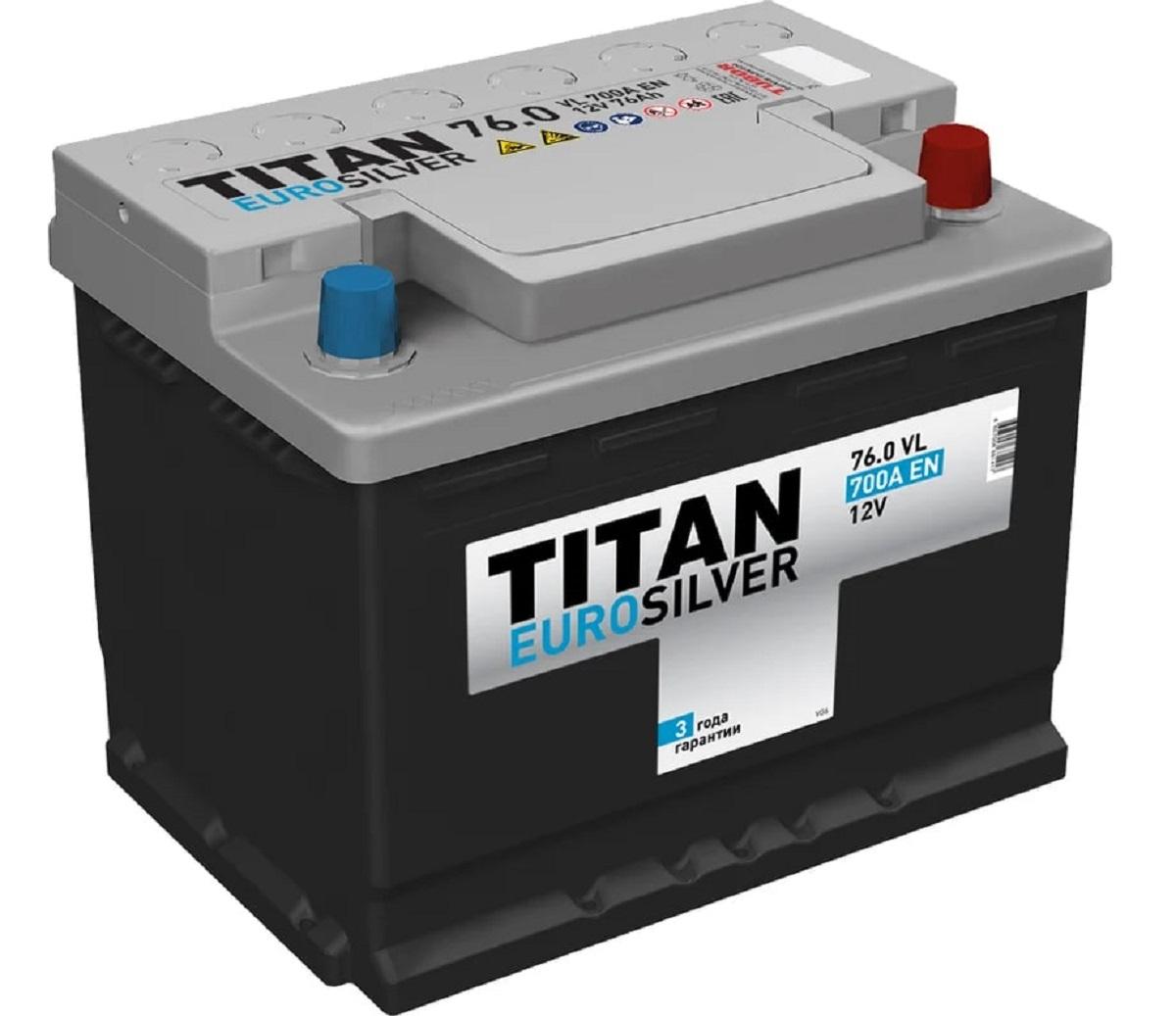 Аккумулятор TITAN EUROSILVER 76.0 VL 700А 4607008881417