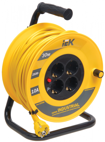Удлинитель на катушке IEK Industrial УК30 4х30м с заземл. 3х1 термозащита WKP14-10-04-30