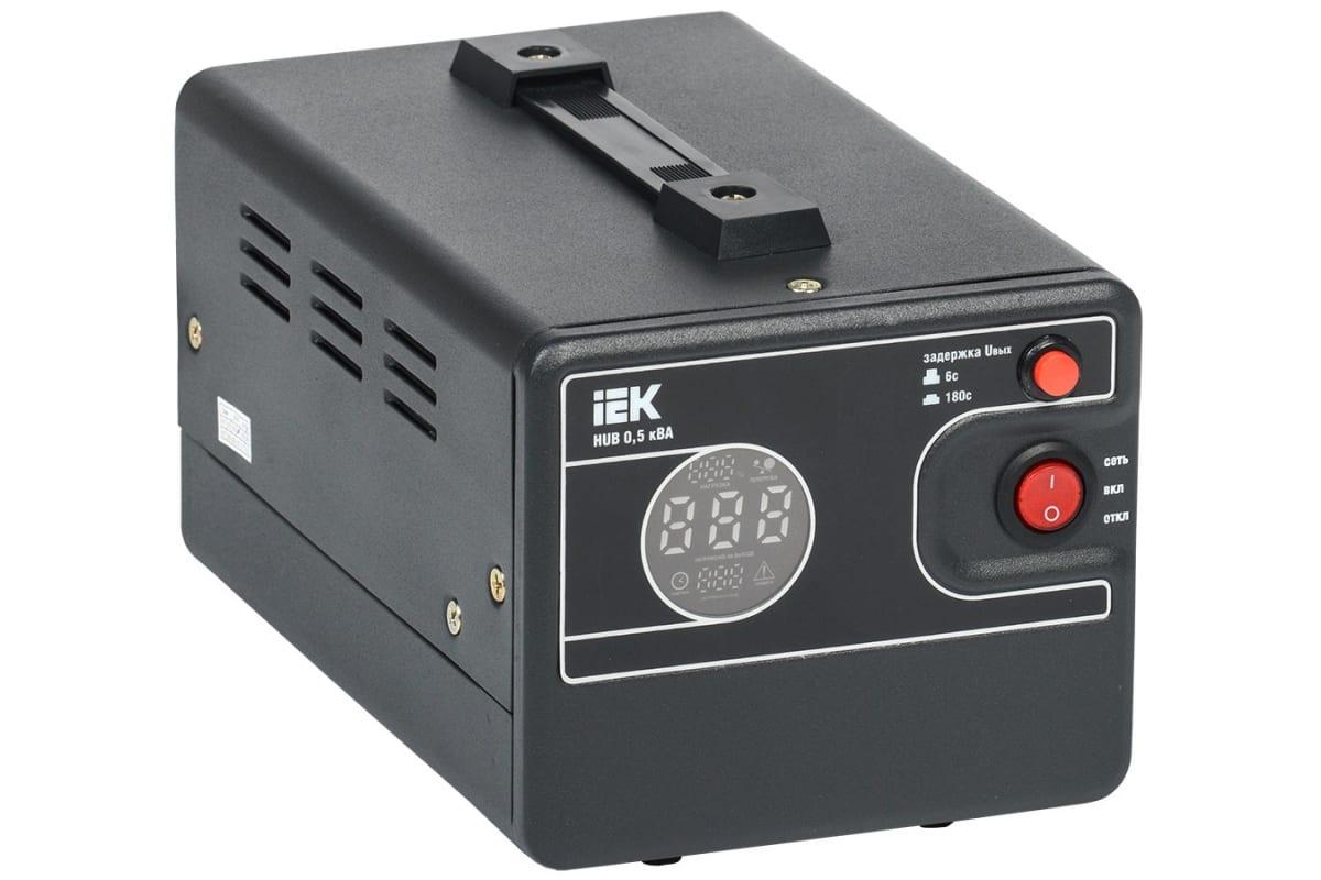 Стабилизатор напряжения однофазный IEK HUB 0.5 кВА IVS21-1-D05-13