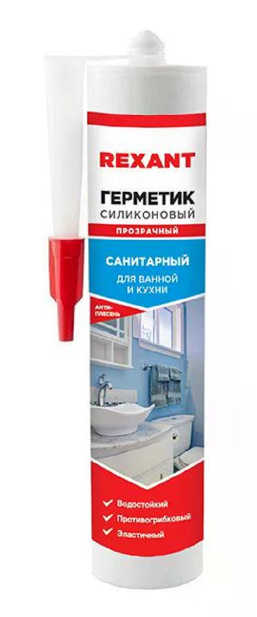 Герметик REXANT 89-0920 (силикон) 280 мл санитарный прозрачный