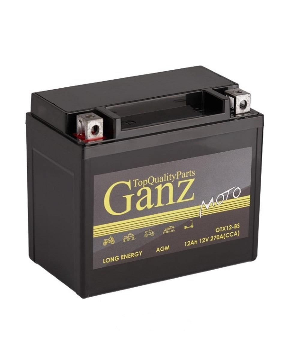 Аккумулятор GANZ AGM мото 12 A/ч прямая 152x87x132 CCA270 A GTX12-BS GN1212