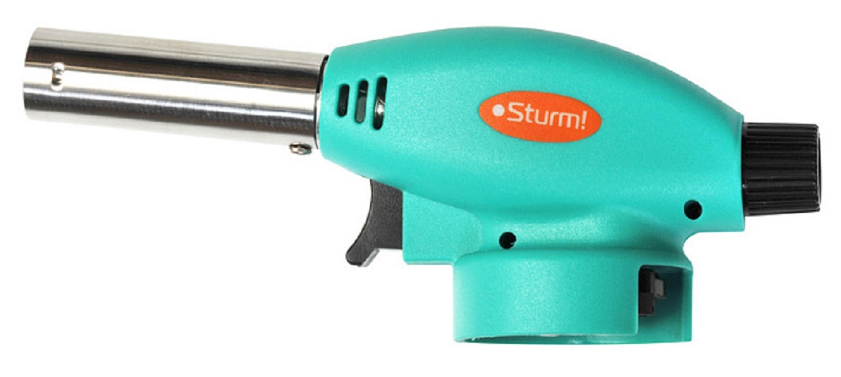 Портативная горелка Sturm 5015-KL-02 пьезоподж.(курок), рег.пламени, защита от ветра