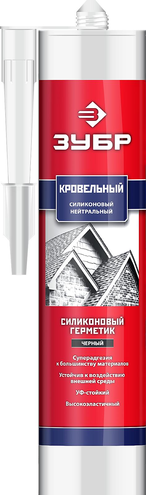 Герметик кровельный ЗУБР 41238-4 280 мл черный, силиконовый Профессионал
