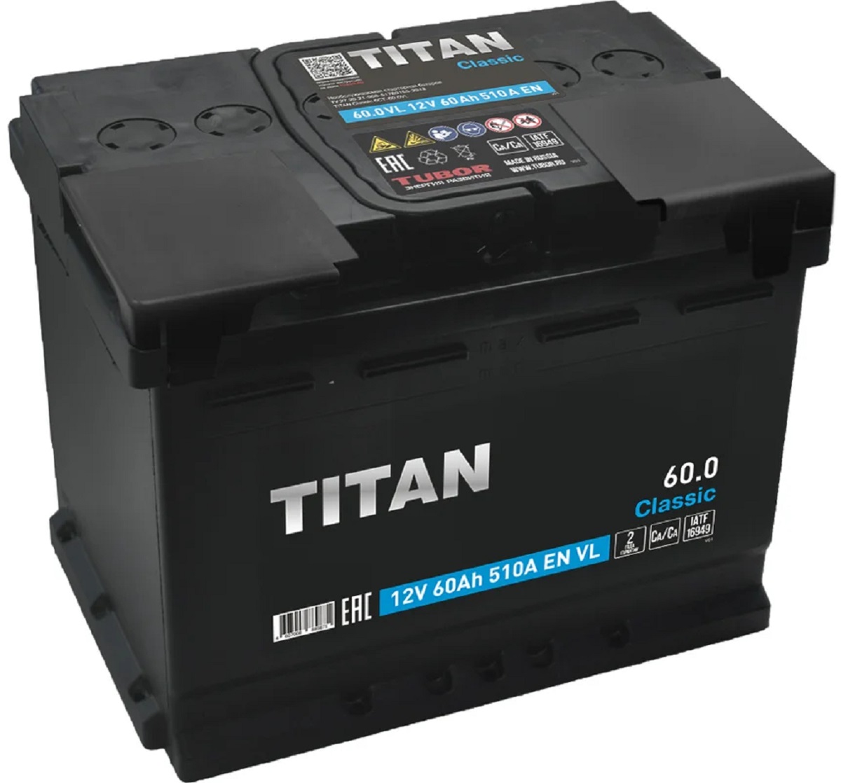 Аккумулятор TITAN Classic 6СТ-60.0 VL 510А 4607008889871