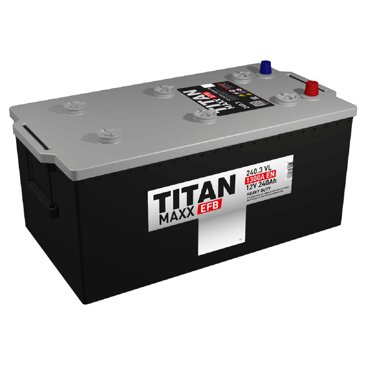 Аккумулятор TITAN MAXX EFB 240.3 VL 1300А конус 4610082701359