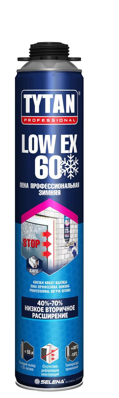Пена монтажная TYTAN LowEx 60 профессиональная, всесезонная (750мл) тов-203234