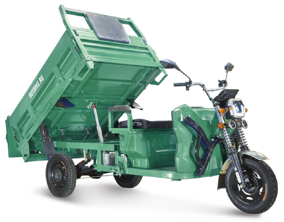 Трицикл грузовой RUTRIKE D5 1500 72V1500W Темно-зеленый 2798 гидравлика 024732-2798