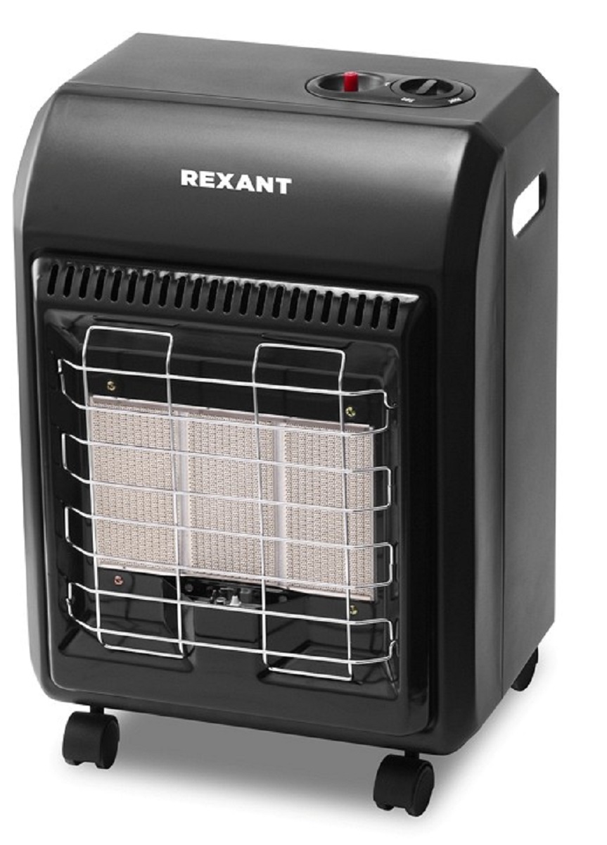 Инфракрасный обогреватель газовый REXANT 60-0021 для дома, 4,2квт, для баллона 12л, черный