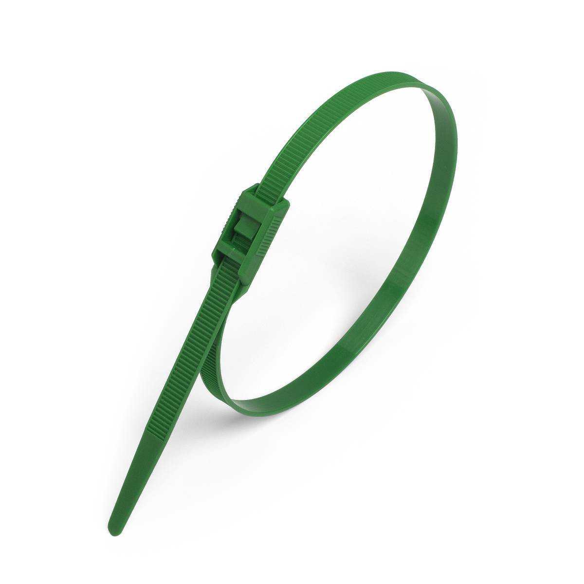 Хомут пластиковый FORTISFLEX КСГ 8х400 (зел) (100шт.) 74249