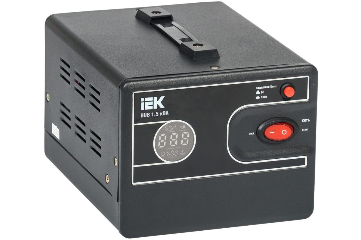 Стабилизатор напряжения однофазный IEK HUB 1.5 кВА IVS21-1-D15-13
