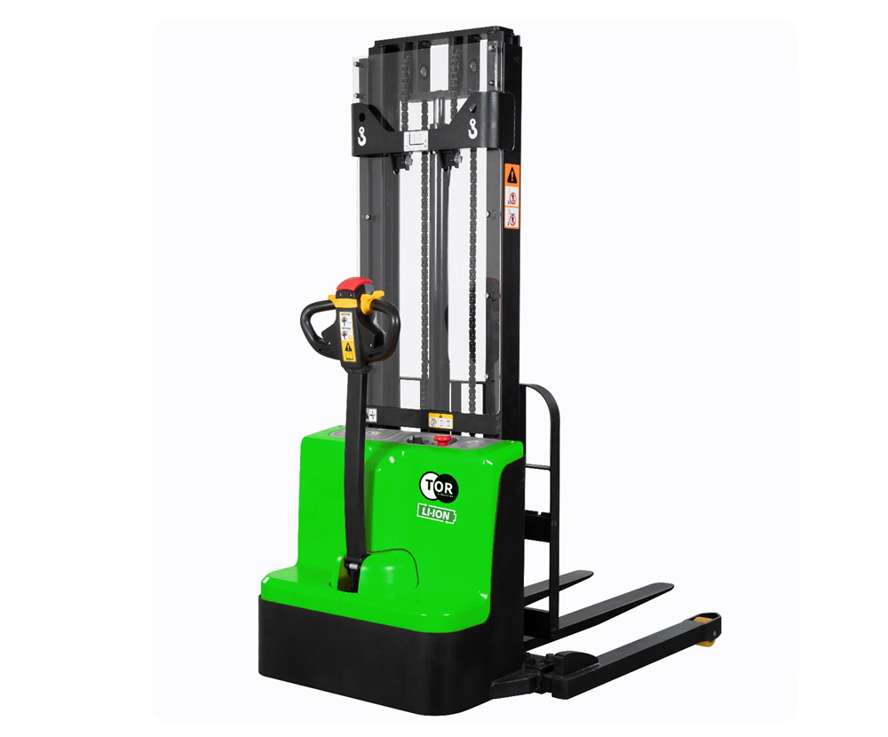 Самоходный штабелер TOR WSS15H-3500SC PRO Li-ion 24/60 В/Ач 1,5 т 3,5 м с раздвиж. вилами и опорами 1050429