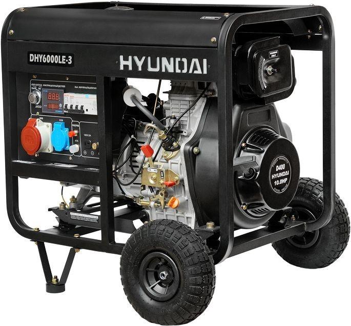 Генератор дизельный с воздушным охлаждением HYUNDAI DHY 6000LE-3 открытая