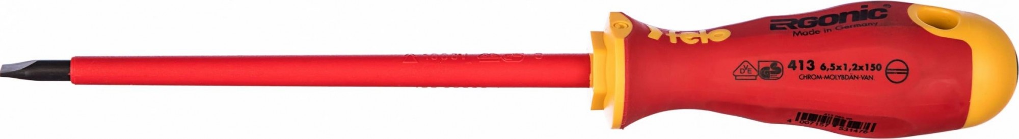 Изображение товара Отвертка диэлектрическая шлицевая FELO 91 306 590 sl6,5x1,2x150 91306590