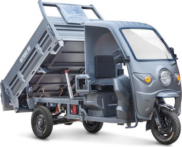 Изображение товара Трицикл грузовой RUTRIKE D5 КАБИНА 1500 72V1500W Серый 2912 гидравлика 025198-2912