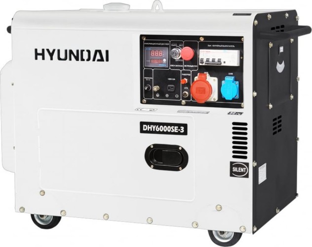 Изображение товара Дизельная электростанция HYUNDAI DHY 6000SE-3 мощность 5.5 кВт с воздушным охлаждением Изображение товара Дизельная электростанция HYUNDAI DHY 6000SE-3 мощность 5.5 кВт с воздушным охлаждением