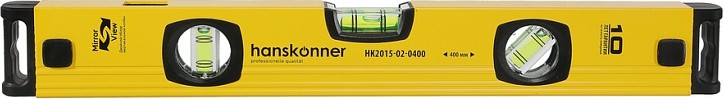 Уровень строительный HANSKONNER HK2015-02-0400 алюм.400мм,3 колбы,усилен,фрезеров., двойной обзор №6