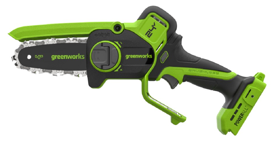 Изображение товара Пила цепная аккумуляторная GREENWORKS CS2410A без АКБ и ЗУ мини CS2410AA1 Изображение товара Пила цепная аккумуляторная GREENWORKS CS2410A без АКБ и ЗУ мини CS2410AA1
