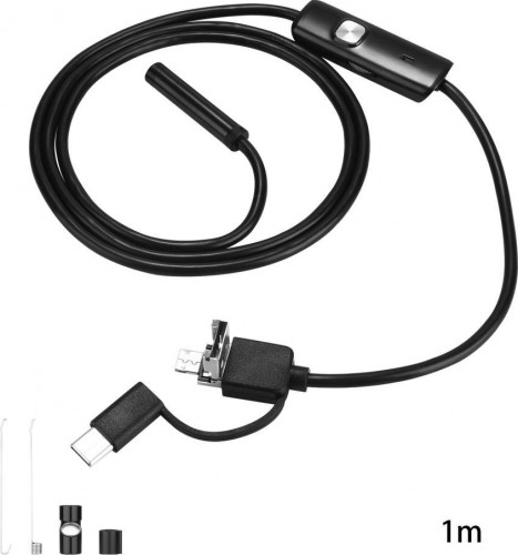 Изображение товара Видеоэндоскоп DEKO WEC-1 водонепроницаемый 1м (micro usb, usb, type-c) 065-0153