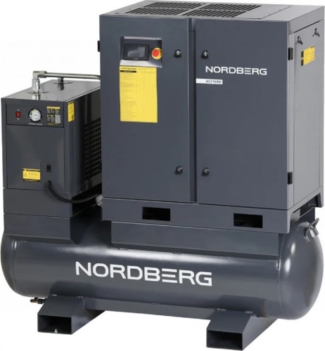 Изображение товара Компрессор винтовой NORDBERG NCF15RD 11 квт, 1550 л/мин, ресивер 410 л Изображение товара Компрессор винтовой NORDBERG NCF15RD 11 квт, 1550 л/мин, ресивер 410 л