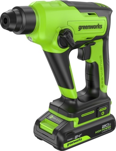 Изображение товара Перфоратор аккумуляторный GREENWORKS GD24SDS1 24V, АКБ 2Ач и ЗУ 3803107CUA Изображение товара Перфоратор аккумуляторный GREENWORKS GD24SDS1 24V, АКБ 2Ач и ЗУ 3803107CUA