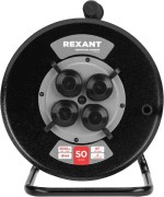 Изображение товара Удлинитель на катушке REXANT 13-5013 силовой кг 4 гнезда, с/з, 50м, 3х1,5мм²