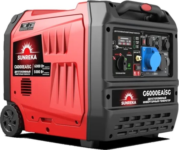 Изображение товара Генератор бензиновый SUNREKA G6000 EAiSG (бензин/газ) инверторный 211059 Изображение товара Генератор бензиновый SUNREKA G6000 EAiSG (бензин/газ) инверторный 211059